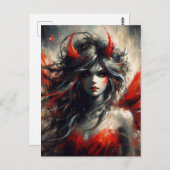 赤いドレスを着た妖精 ポストカード (正面/裏面)