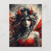 赤いドレスを着た妖精 ポストカード (正面)