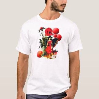 赤いドレスを着た妖精 Tシャツ