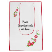 赤いドレスを着た小さな王女 ミディアムペーパーバッグ (裏面)