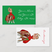 赤いドレスピンナップ保持ヤドリギサンダー_コーブ  名刺 (正面/裏面)