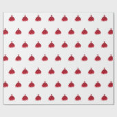 赤いドレス白い誕生日の女の子 ラッピングペーパー (フラット)