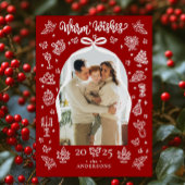 赤いドードルアーチ写真「暖かい願い」クリスマス シーズンカード