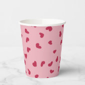 赤いドードルハートオンピンク 紙コップ (左)