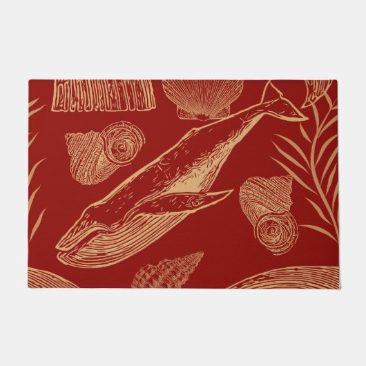 赤いド航海のアマット ドアマット (正面)