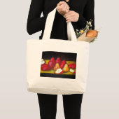 「赤いナシ」のトート ラージトートバッグ (正面(商品))