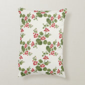 赤いナスタジウムクリーム背景 アクセントクッション (裏面(縦))