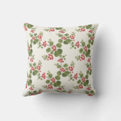 赤いナスタジウムクリーム背景 クッション (裏面)