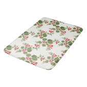 赤いナスタジウムクリーム背景 バスマット (アングル)