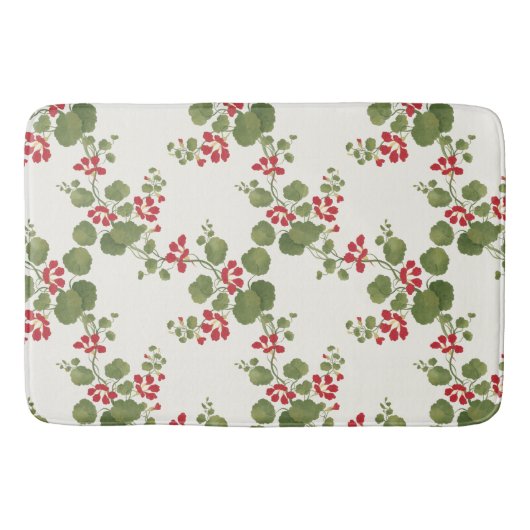 赤いナスタジウムクリーム背景 バスマット (正面)