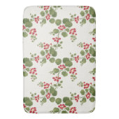 赤いナスタジウムクリーム背景 バスマット (正面縦)