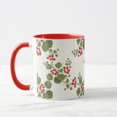 赤いナスタジウムクリーム背景 マグカップ (左)