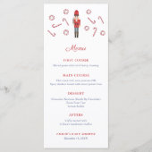 赤いナッツクラッカーのキャンディケイン ファミリークリスマスパーティー メニュー (正面)