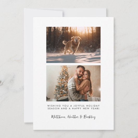 赤いニットモダンのクリスマスセーターArch Photo シーズンカード (裏面)