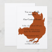 赤いニワトリの雌鳥 招待状 (正面/裏面)