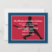 赤いネイビーベースボール バー ミッツヴァ  レセプション カード (裏面)