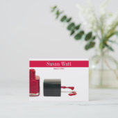 赤いネイリストの名刺 予約カード (スタンド正面)