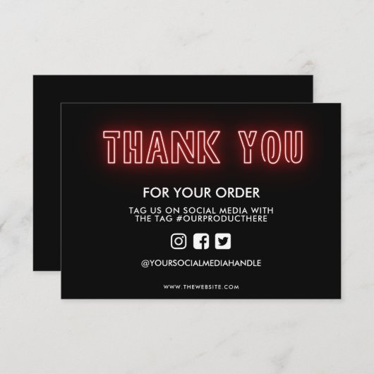 赤いネオンサインありがとうメディア挿入 (正面/裏面)