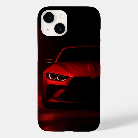 赤いネオンパワー:輝く霧の中のラグジュアリースポーツカー Case-Mate iPhoneケース (裏面)