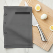 赤いネクタイのグレーのスーツ – 名前を追加おもしろい- キッチンタオル (四つ折り)