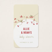 赤いネスティングバーズファミリーベイビーシャワーDIYギフトラベル (正面)