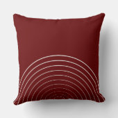 赤いネストされたジオメトリの白い円 クッション (裏面)