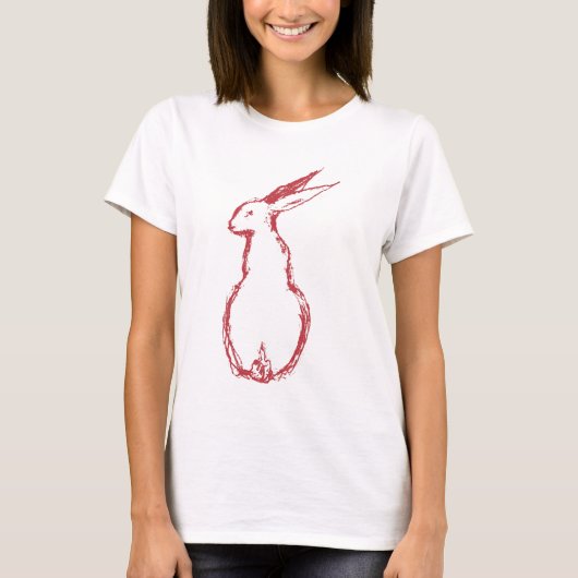 赤いノウサギ Tシャツ (正面)
