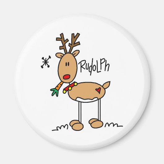 赤いノーズのリignderマグネット マグネット (正面)