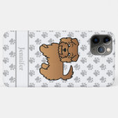 赤いノーフォーク・テリアのキャラクター犬と名前 Case-Mate iPhoneケース (裏面(横))