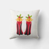 赤いハイヒールとクリスマスベル クッション (裏面)