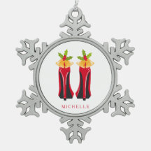 赤いハイヒールとクリスマスベル
