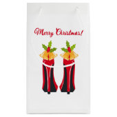 赤いハイヒールとクリスマスベル スモールペーパーバッグ (裏面)
