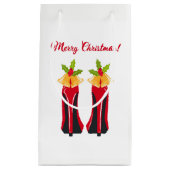 赤いハイヒールとクリスマスベル スモールペーパーバッグ (正面)
