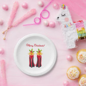 赤いハイヒールとクリスマスベル ペーパープレート (パーティー)