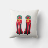 赤いハイヒールとクリスマスリース クッション (裏面)