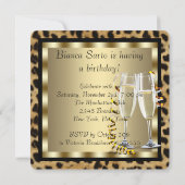 赤いハイヒールとヒョウ柄の誕生日 招待状 (裏面)