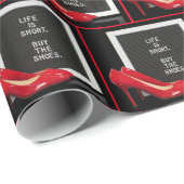 赤いハイヒールと記号 ラッピングペーパー (ロールコーナー)