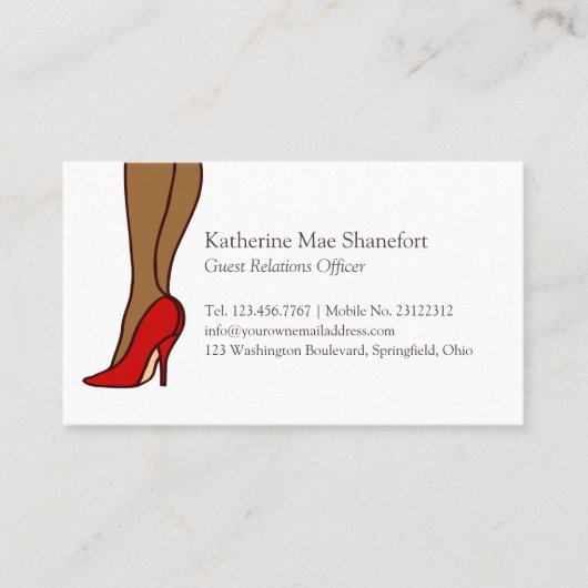 赤いハイヒールの小剣のファッション 名刺 (正面)