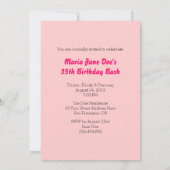 赤いハイヒールの小剣のファッションBirthdayInvitation 招待状 (裏面)