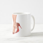 赤いハイヒールの脚 コーヒーマグカップ (正面右)