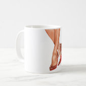 赤いハイヒールの脚 コーヒーマグカップ (正面左)
