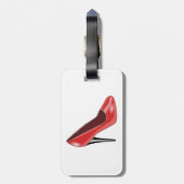 赤いハイヒールの靴の荷物のラベル ラゲッジタグ (裏面縦)