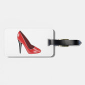 赤いハイヒールの靴の荷物のラベル ラゲッジタグ (裏面横)