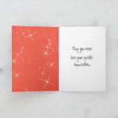 赤いハイヒールの靴を持つフラミンゴ カード (内部)