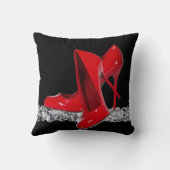 赤いハイヒール及び白いダイヤモンド クッション (裏面)