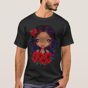 赤いハイビスカスの妖精のワイシャツ Tシャツ