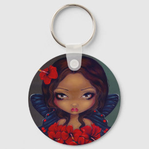 "赤いハイビスカスの妖精" Keychain キーホルダー