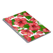 赤いハイビスカスの水の色パターン ノートブック (右側)