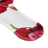 赤いハイビスカスの花の横から見た図 カッティングボード (角)