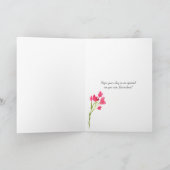 赤いハイビスカスの花の祖母の誕生日 カード (内部)